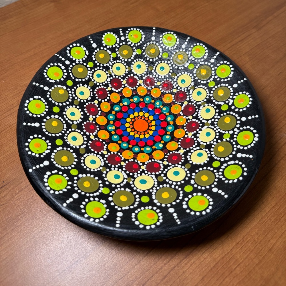 Colorful Mandala Dot Art Plate Punta Cana